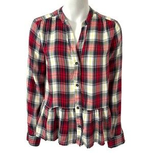 Splendid Shirt Women Size S Plaid Long Edgware Button Front